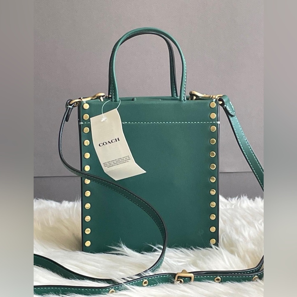 💰SOLD - CC385 - Coach Mini Cashin Tote with Rivets - Picture 6 of 13